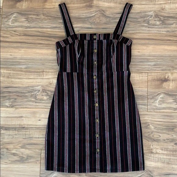 Beautiful Striped Button Front Mini Dress - Picture 4 of 6